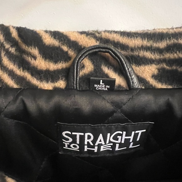 Straight to Hell Men's Zebra Print Bomber Jacket - Picture 4 of 14
